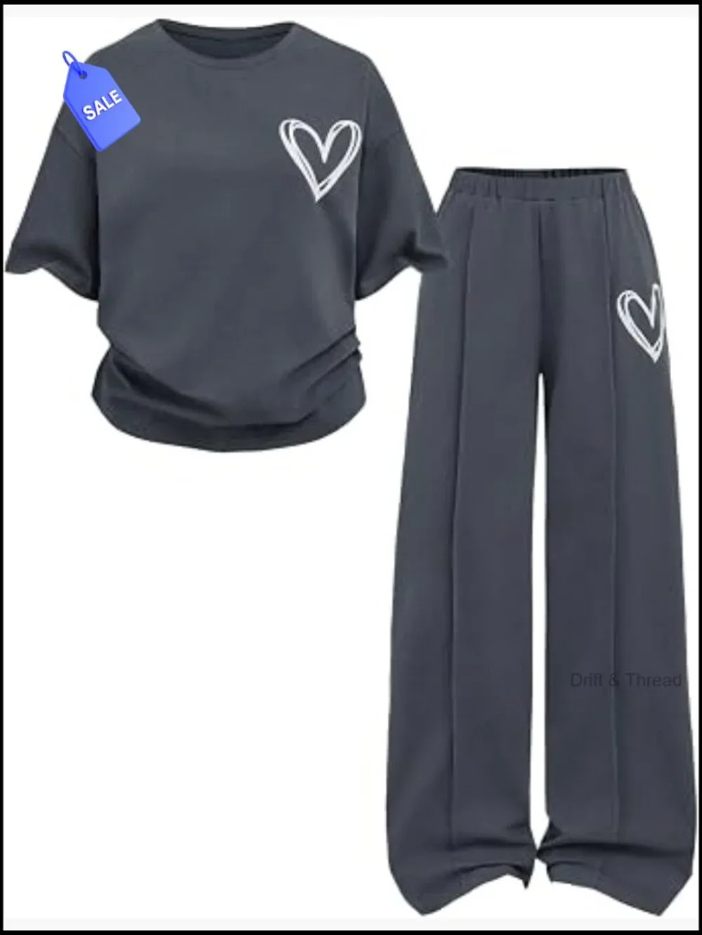 Kids 2-Piece Sweatsuit Set - Short Sleeve Tee & Pants, Girls Summer Outfit